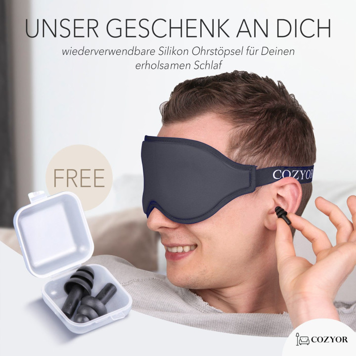 Kopie von Schlafmaske 100% Dunkelrot Blackout-Effekt 3D Augenmaske