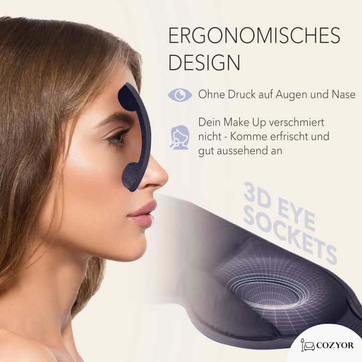 Kopie von Schlafmaske 100% Dunkelrot Blackout-Effekt 3D Augenmaske