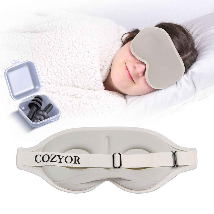 Schlafmaske 100% Grau Blackout-Effekt 3D Augenmaske