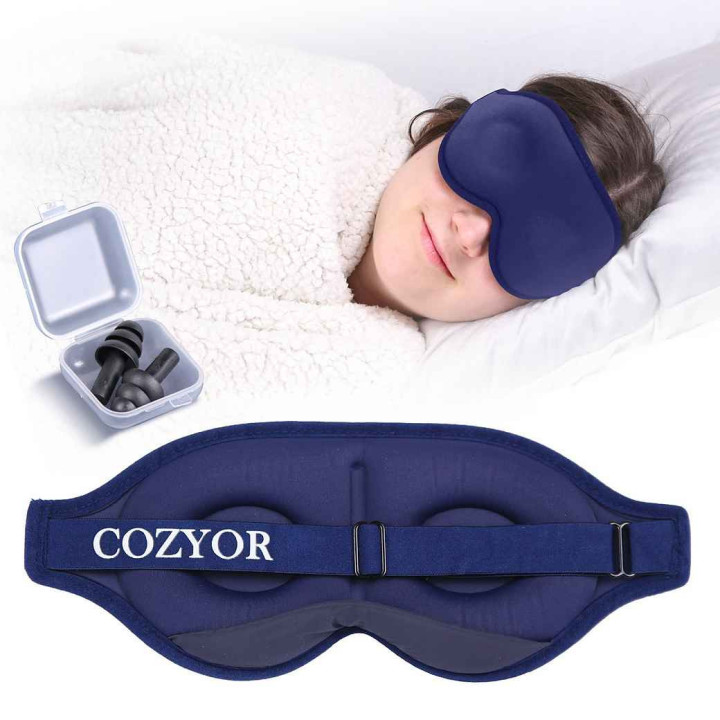 Schlafmaske 100% Grau Blackout-Effekt 3D Augenmaske