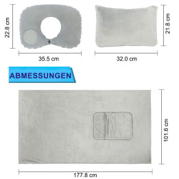 2-in-1 Reisedecke & Kissen : Perfekt für Lange Flugreisen!