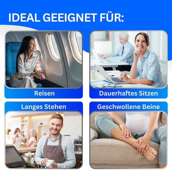 Kompressionsstrümpfe mit 65% Baumwolle, Reisestrümpfe